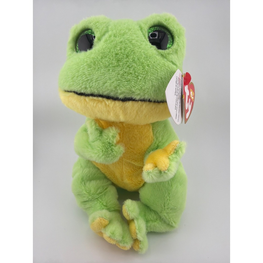 Ty Beanie Bellies Snapper Frog Plush 8" Green Yellow Retro Indie Toy NWT